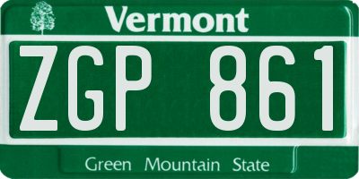VT license plate ZGP861