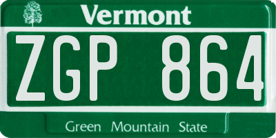 VT license plate ZGP864