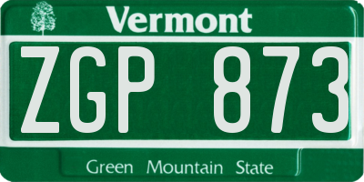 VT license plate ZGP873