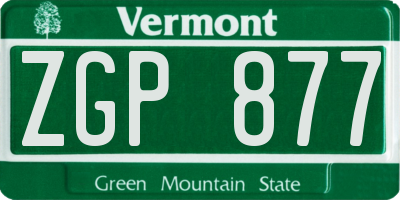 VT license plate ZGP877