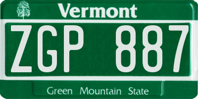VT license plate ZGP887