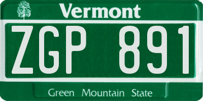 VT license plate ZGP891