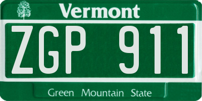 VT license plate ZGP911
