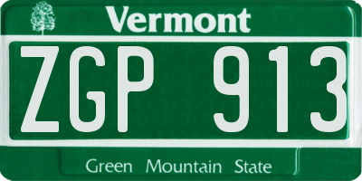 VT license plate ZGP913