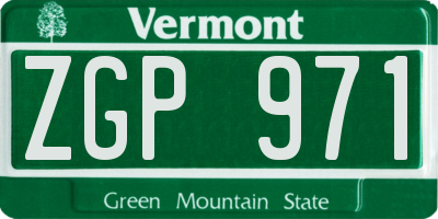 VT license plate ZGP971