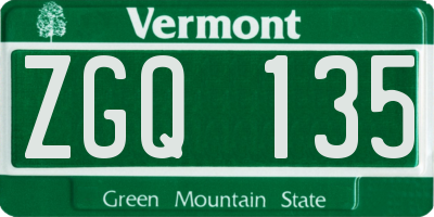 VT license plate ZGQ135