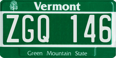 VT license plate ZGQ146