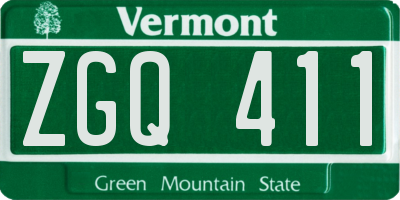 VT license plate ZGQ411