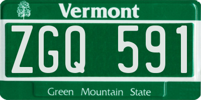 VT license plate ZGQ591