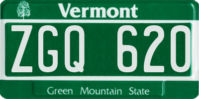 VT license plate ZGQ620