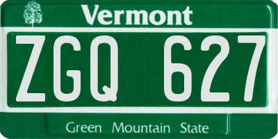 VT license plate ZGQ627