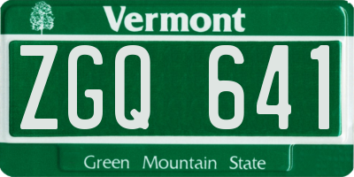 VT license plate ZGQ641