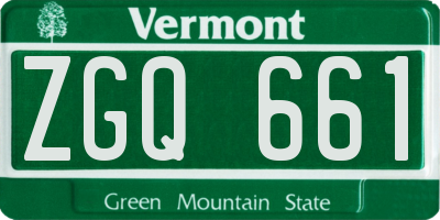 VT license plate ZGQ661