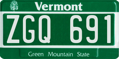 VT license plate ZGQ691
