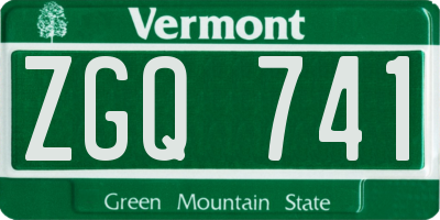 VT license plate ZGQ741