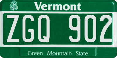 VT license plate ZGQ902