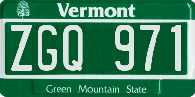 VT license plate ZGQ971