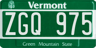 VT license plate ZGQ975