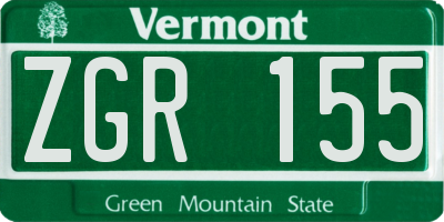 VT license plate ZGR155
