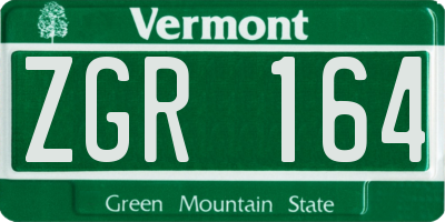 VT license plate ZGR164