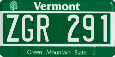 VT license plate ZGR291