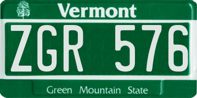 VT license plate ZGR576