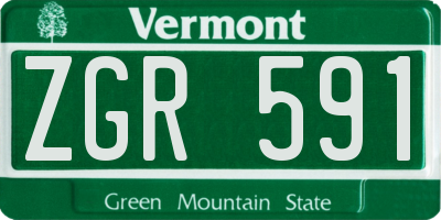 VT license plate ZGR591