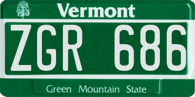 VT license plate ZGR686