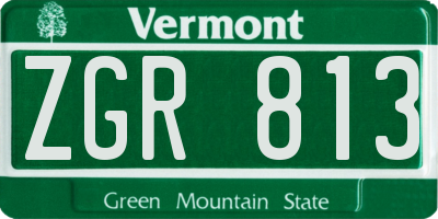 VT license plate ZGR813