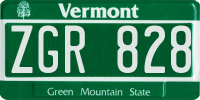VT license plate ZGR828
