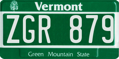 VT license plate ZGR879