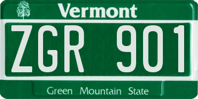 VT license plate ZGR901