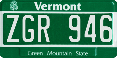 VT license plate ZGR946