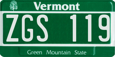 VT license plate ZGS119