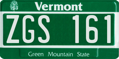 VT license plate ZGS161