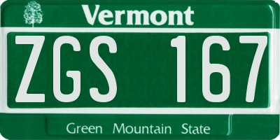 VT license plate ZGS167