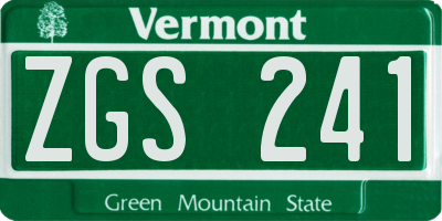VT license plate ZGS241