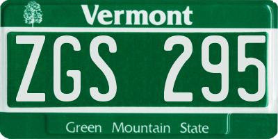 VT license plate ZGS295