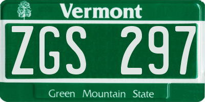 VT license plate ZGS297