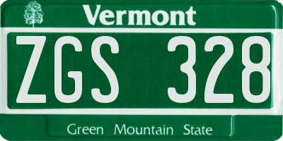 VT license plate ZGS328