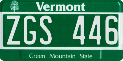 VT license plate ZGS446
