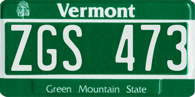 VT license plate ZGS473