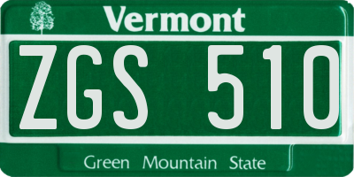 VT license plate ZGS510