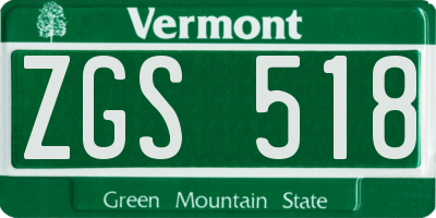 VT license plate ZGS518