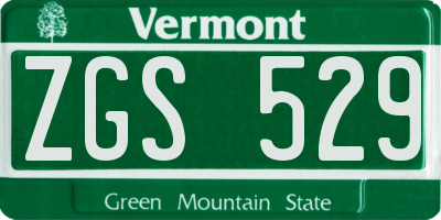 VT license plate ZGS529