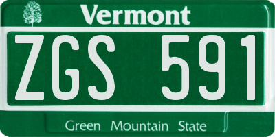 VT license plate ZGS591