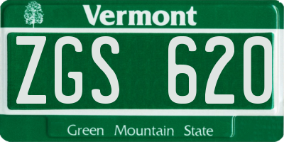 VT license plate ZGS620