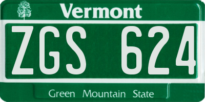 VT license plate ZGS624