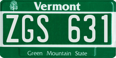 VT license plate ZGS631