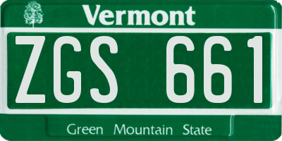 VT license plate ZGS661